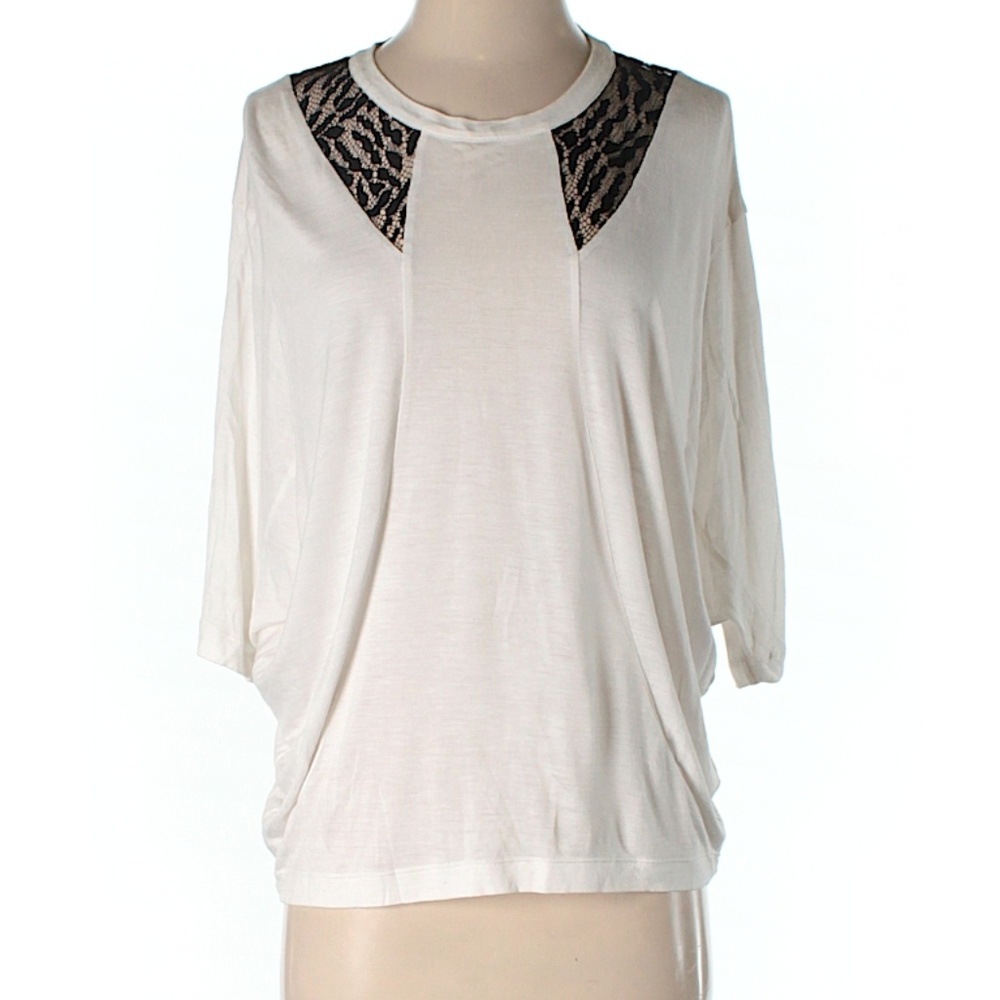 NWT Robert Rodriguez cream black lace top,XS